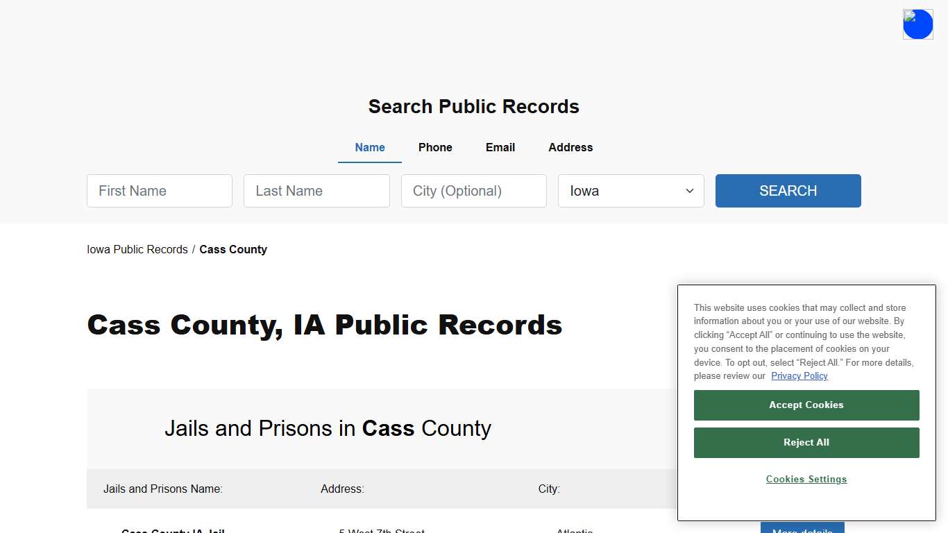 Cass County, IA Public Court, Arrest and Inmate Records - ThePublicIndex